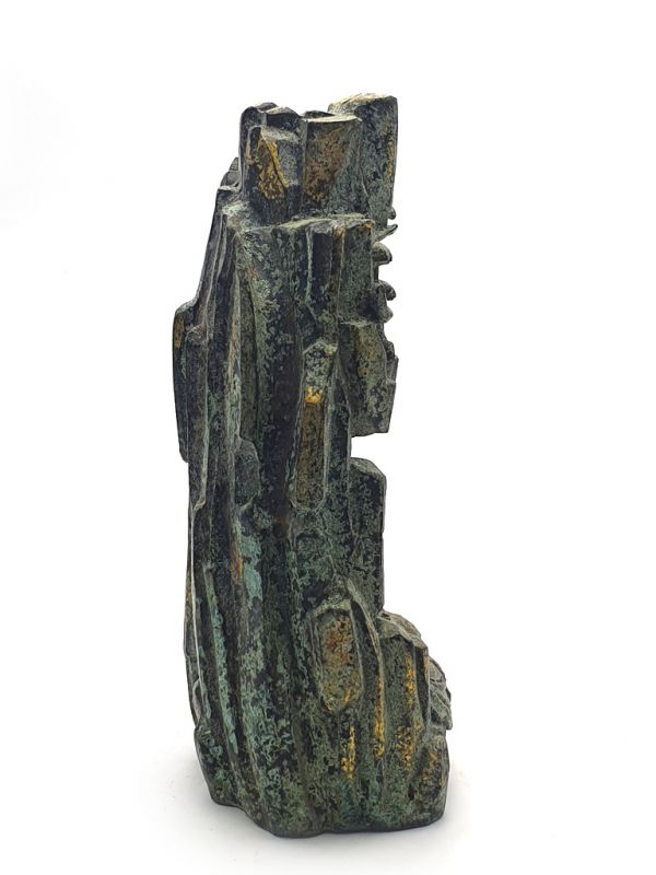 Bronze Statue Göttin Guanyin unter dem Felsen 4