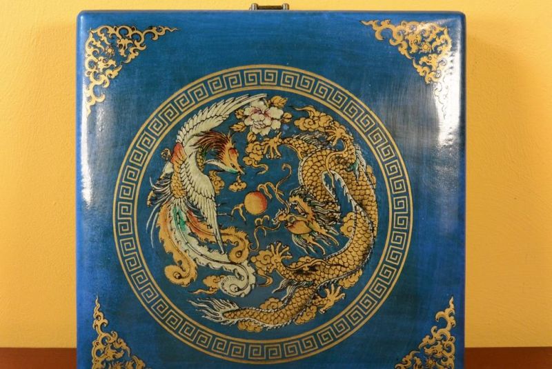 Gran Brújula Feng Shui Azul Dragón y Phoenix 2