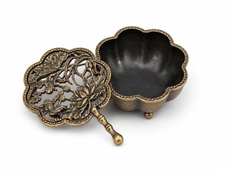 Brûle-encens Chinois - Fleur de Lotus aux Motifs Floraux