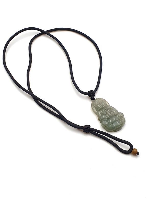 Buddhist pendant - Genuine Jade A - Buddha - Transparent Green 3