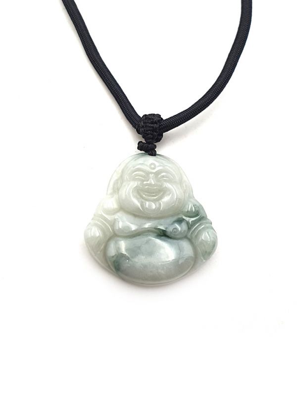 Buddhist pendant - Genuine Jade A - Little Buddha Laughing 1