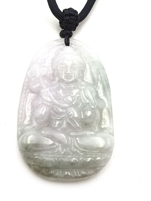 Buddhistischer Anhänger - Echte Jade - Kategorie A - Buddha - Außergewöhnliche durchscheinende Jade 2