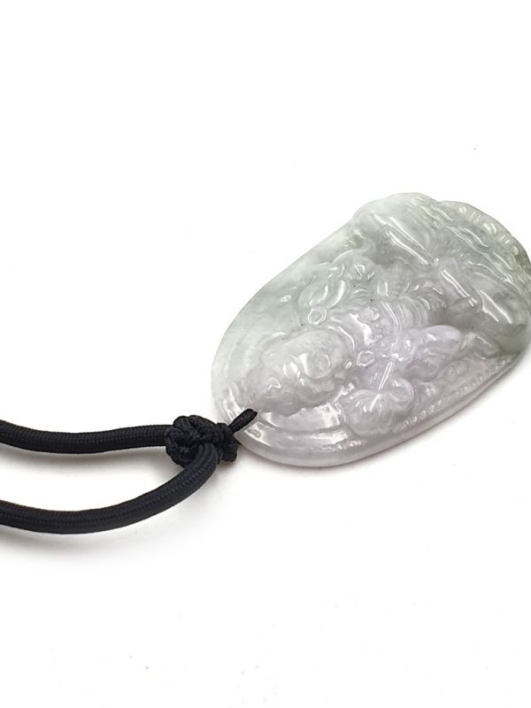 Buddhistischer Anhänger - Echte Jade - Kategorie A - Buddha - Außergewöhnliche durchscheinende Jade 3