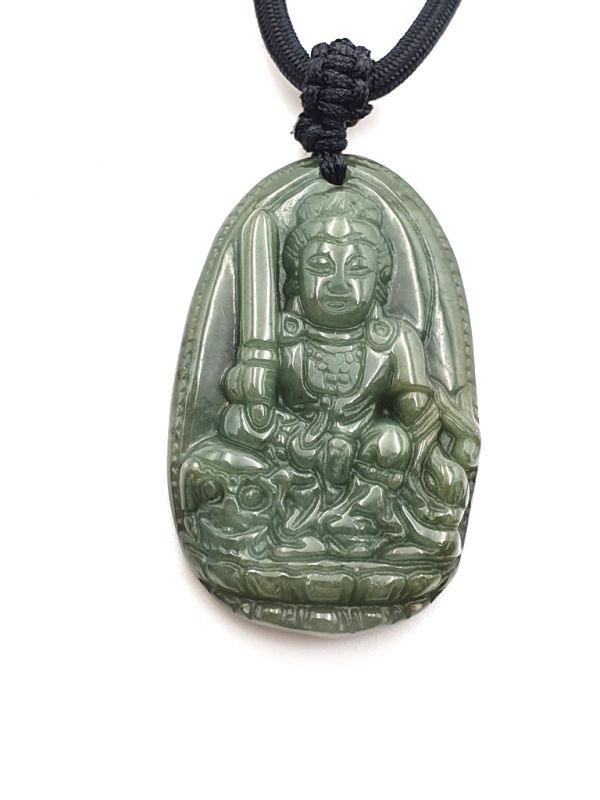Buddhistischer Anhänger - Echte Jade - Kategorie A - Buddha - Außergewöhnliche grüne Jade 2