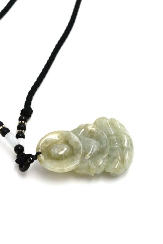 Buddhistischer Anhänger - Echte Jade - Kategorie A - Buddha - Durchscheinend Grün 4