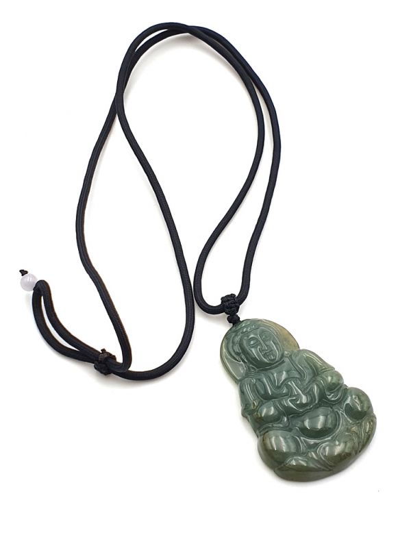 Buddhistischer Anhänger - Echte Jade - Kategorie A - Buddha - Durchscheinendes Grün 3