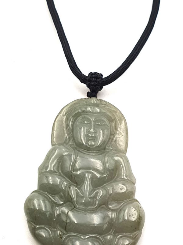 Buddhistischer Anhänger - Echte Jade - Kategorie A - Buddha - Grün 2