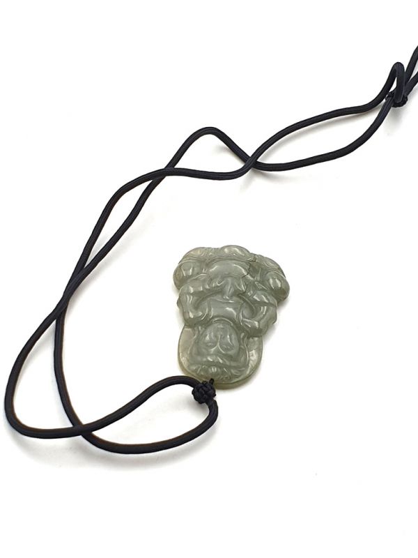 Buddhistischer Anhänger - Echte Jade - Kategorie A - Buddha - Grün 3