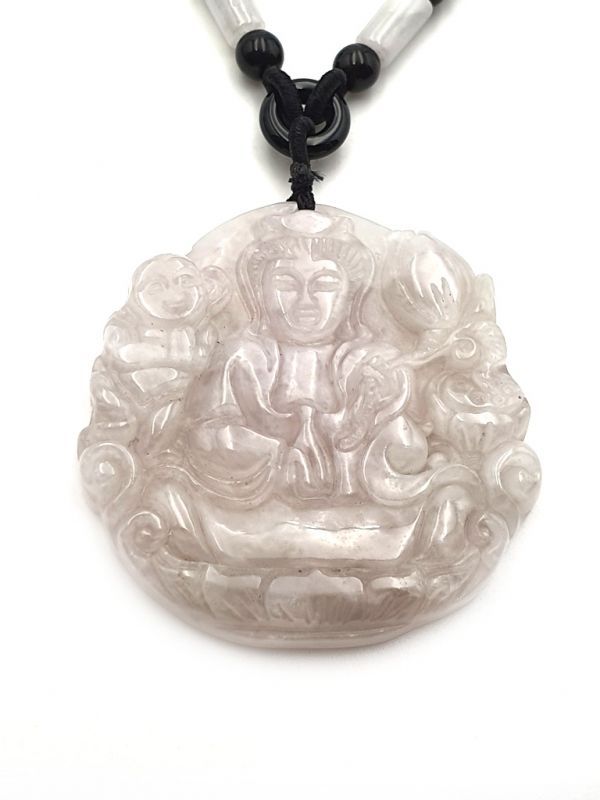 Buddhistischer Anhänger - Echte Jade - Kategorie A - GuanYin chinesische Göttin 2