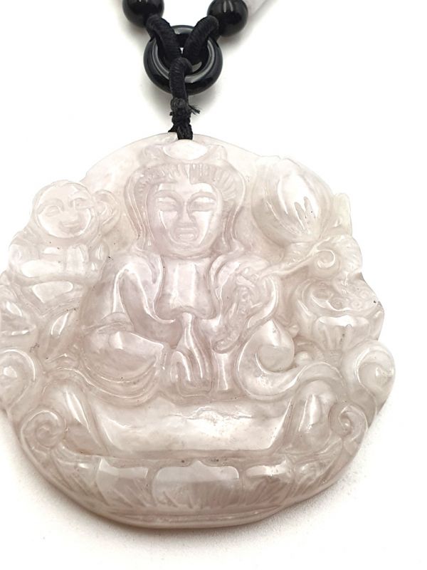 Buddhistischer Anhänger - Echte Jade - Kategorie A - GuanYin chinesische Göttin 3