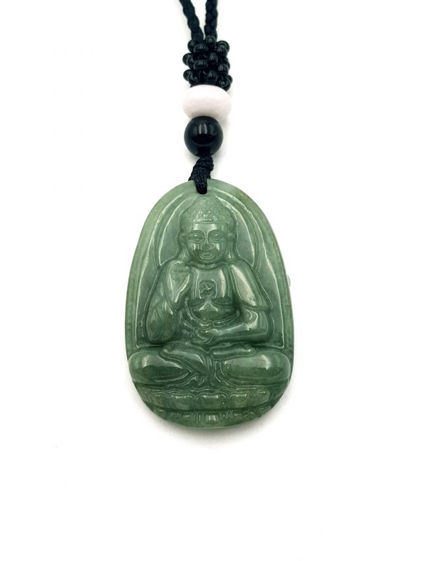 Buddhistischer Anhänger - Echte Jade - Kategorie A - Kaiser grün 2