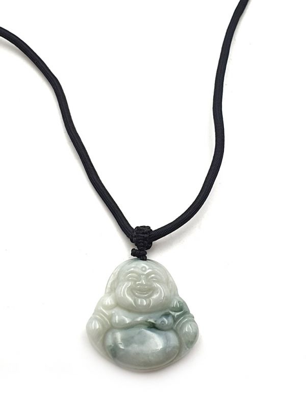 Buddhistischer Anhänger - Echte Jade - Kategorie A - Kleiner Buddha lacht 2