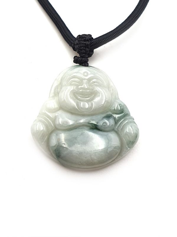 Buddhistischer Anhänger - Echte Jade - Kategorie A - Kleiner Buddha lacht 3