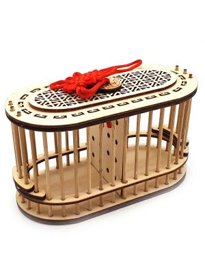 Cage à Grillons Chinoise - Pour utilisation quotidienne - Bambou - Ovale - Double cage