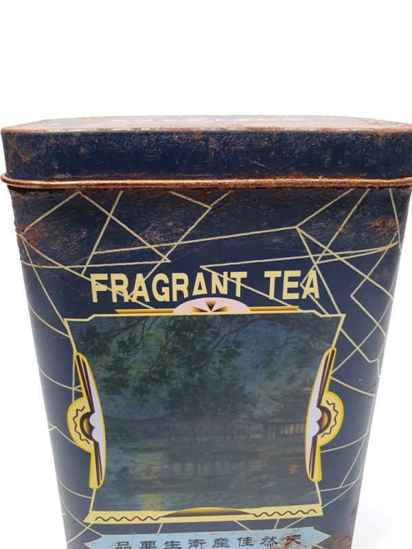 Caja de té chino viejo - Azul - Lago 3