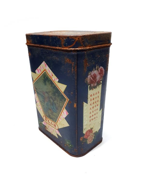 Caja de té chino viejo - Azul - Paisaje 5