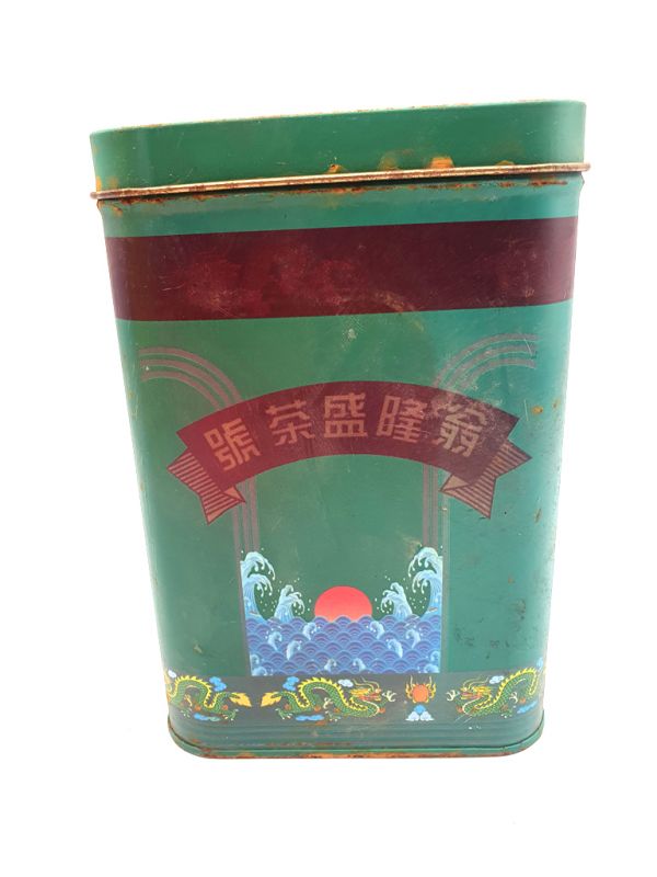 Caja de té chino viejo - Verde - Dragón 3