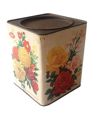 Caja Galletas China Antigua - Las flores