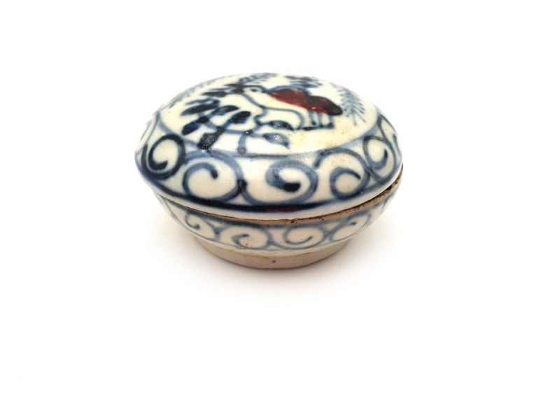 Caja pequeña de porcelana china - Redondo - Pájaro 3