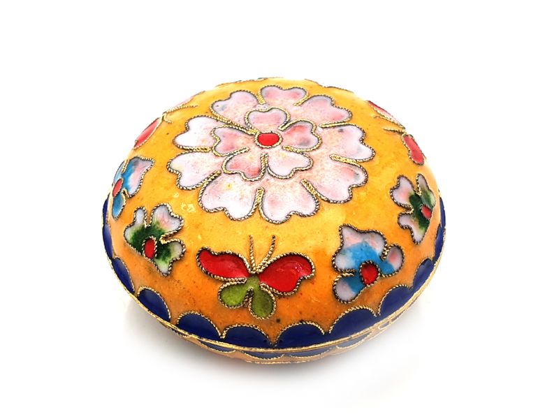 Haga clic en la imagen para ampliar Cajita de cloisonné Azul - Talla Media - Amarillo 1