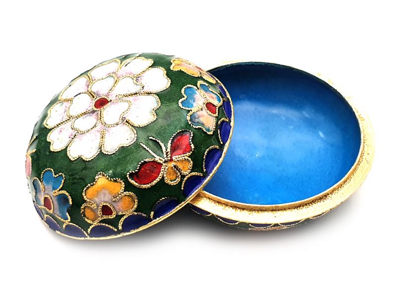 Haga clic en la imagen para ampliar Cajita de cloisonné Azul - Talla Media - Verde 2