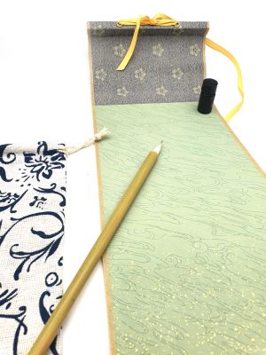 Calligraphie Chinoise - Kakemono à peindre - DIY - Moyen - Bleu/vert