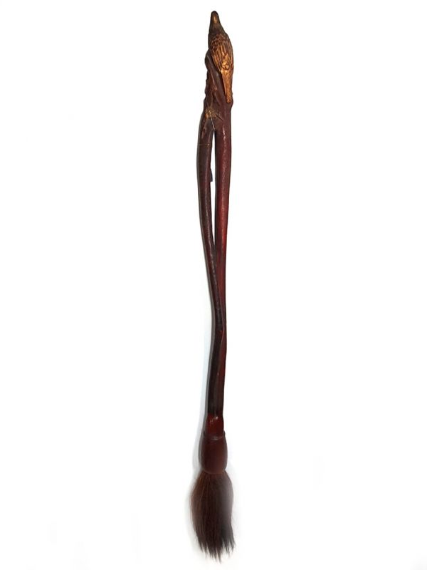 Cepillo de madera chino antiguo - Dinastía Qing - El pájaro dorado 1