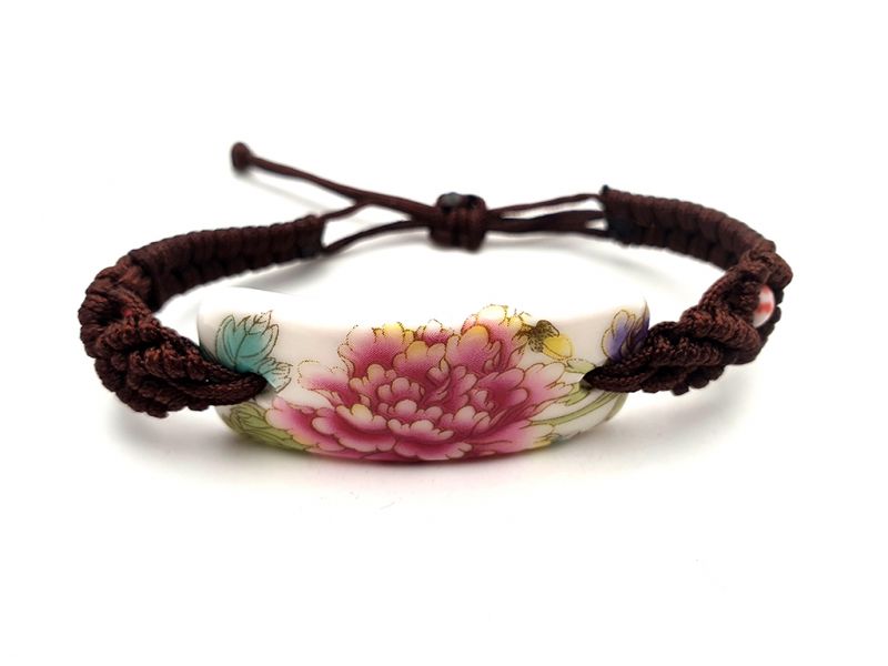 Ceramic jewelry Chinese flower collection - Bracelet - China - Peony 1