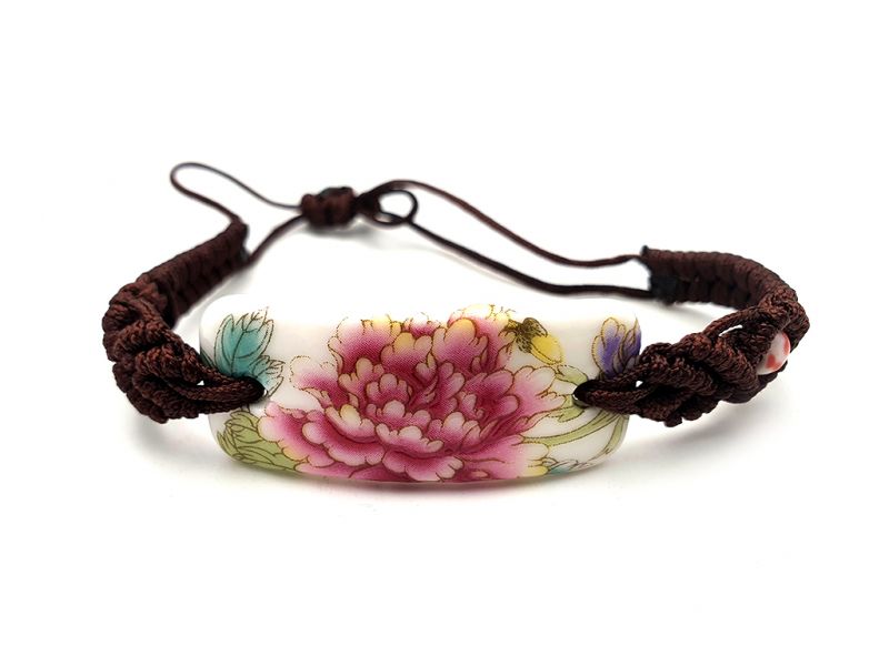 Ceramic jewelry Chinese flower collection - Bracelet - China - Peony 3