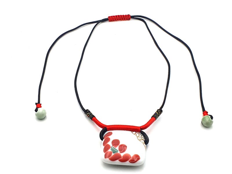 Ceramic Necklace Emperor of Japan Collection - Cherry blossoms 3