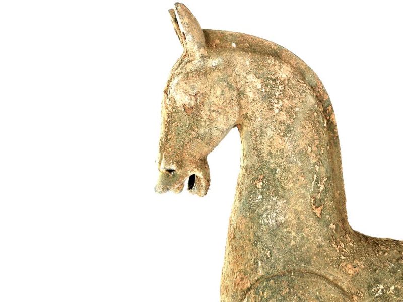 Cliquez sur la vignette pour agrandir et survolez la photo pour zoomer Cheval de la Dynastie Han en bronze patiné – Sculpture chinoise artisanale 41 cm 4