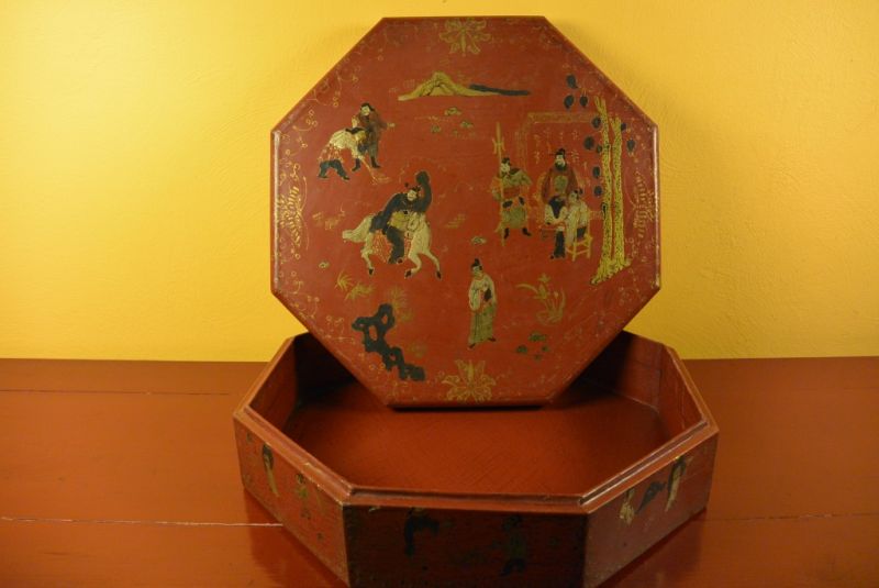 Chinalack-Box Rot und Gold 2 4