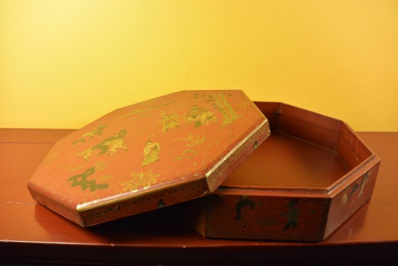 Chinalack-Box Rot und Gold 2 5