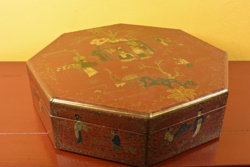 Chinalack-Box Rot und Gold 2