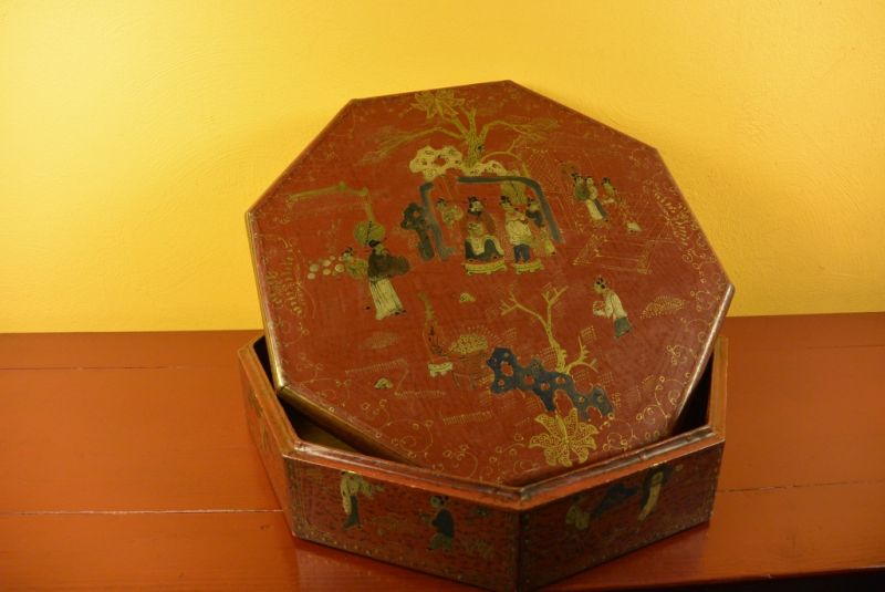 Chinalack-Box Rot und Gold 4