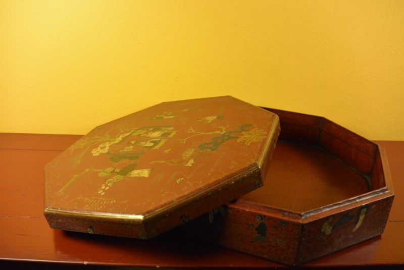 Chinalack-Box Rot und Gold 5