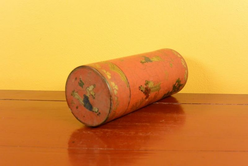 Chinalack-Box - Teedose - Rot und Gold 4