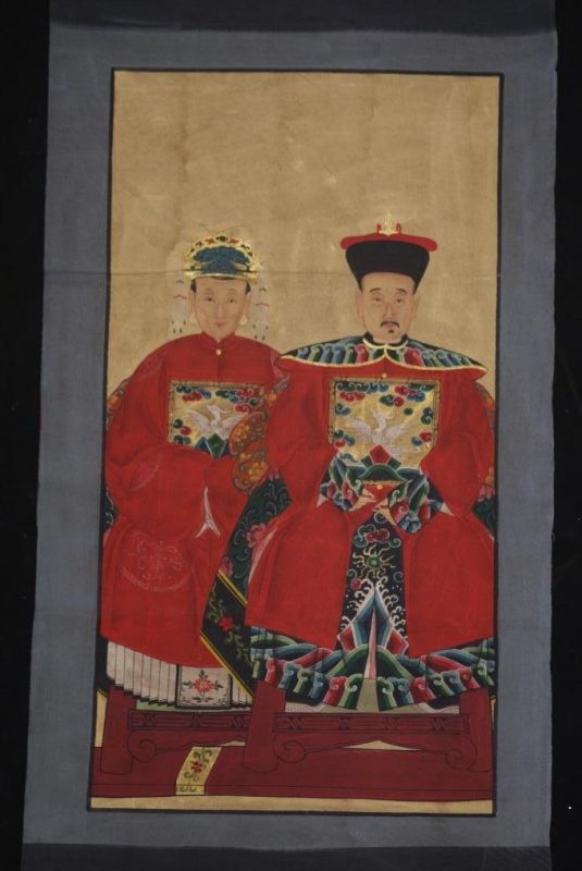 Chinese ancestors couple Painting from China Red 1