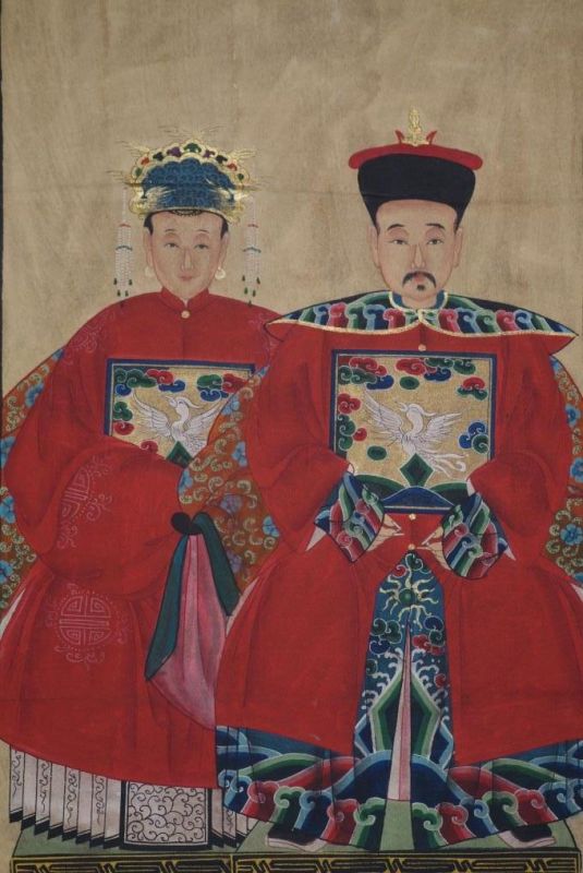 Chinese ancestors couple Painting from China Red 2