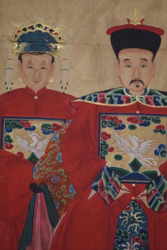 Chinese ancestors couple Painting from China Red 3