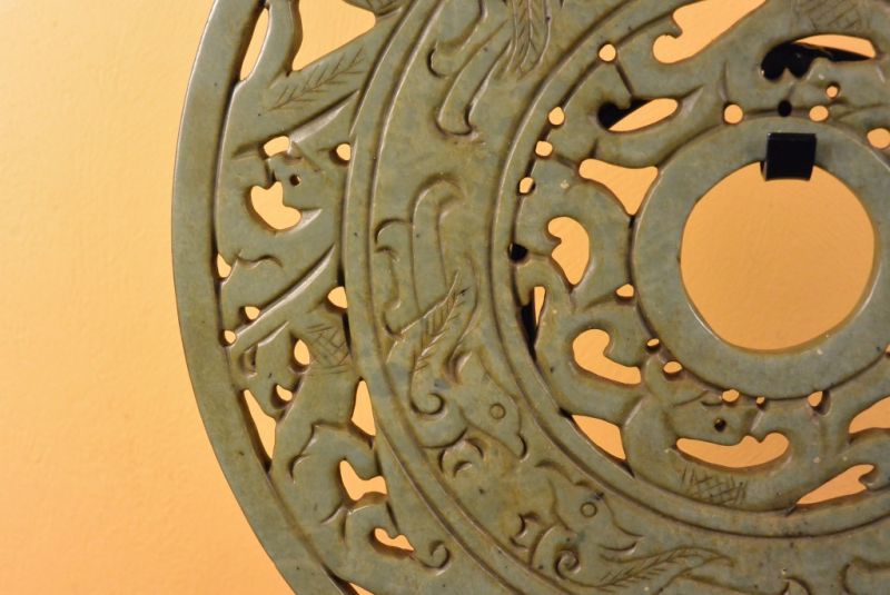 Click thumbnail to enlarge and hover over the picture to zoom Chinese Bi Disc in Green Stone 4