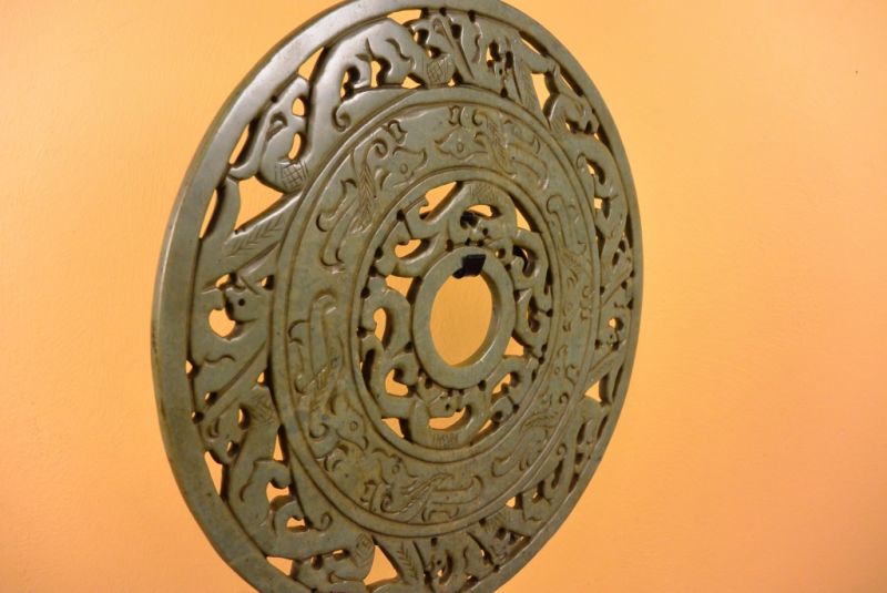 Click thumbnail to enlarge and hover over the picture to zoom Chinese Bi Disc in Green Stone 5