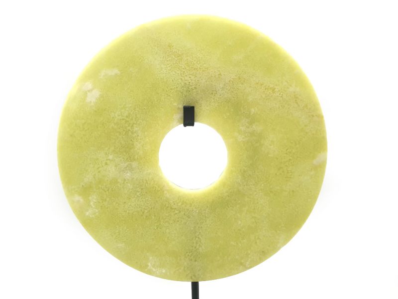 Chinese Bi in Jade 20cm - White Jade Veined - Exceptional 1