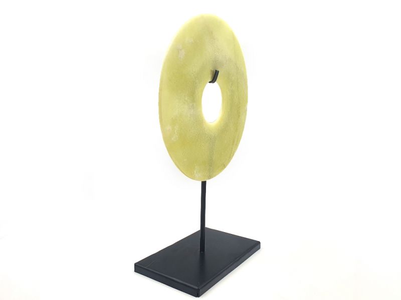 Chinese Bi in Jade 20cm - White Jade Veined - Exceptional 3