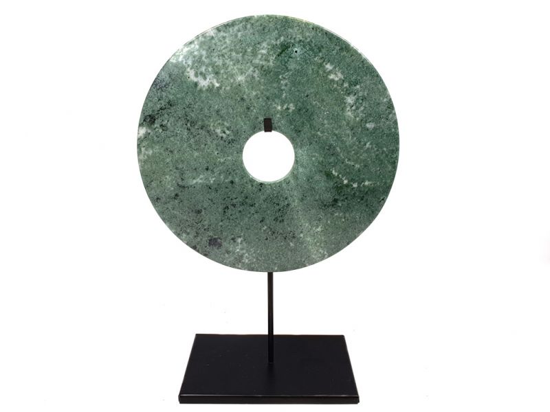 Chinese Bi in Jade 25cm - Green 2