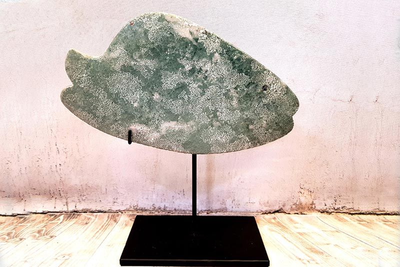 Chinese Bi Stone - Fish - Mount Lushan Stone - Big green fish 1