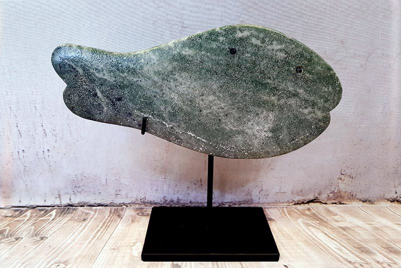 Chinese Bi Stone - Fish - Mount Lushan Stone - Green fish 1