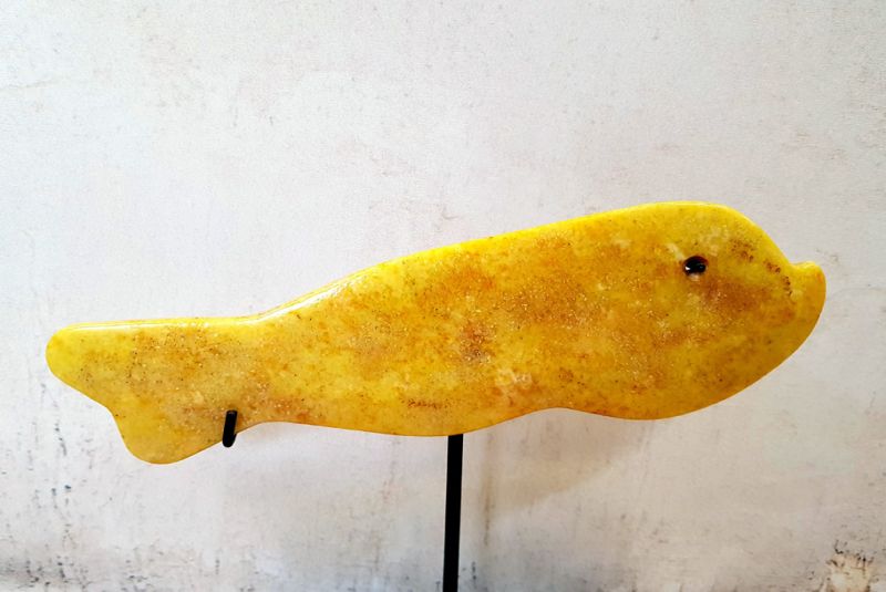 Chinese Bi Stone - Fish - Mount Lushan Stone - Long 2