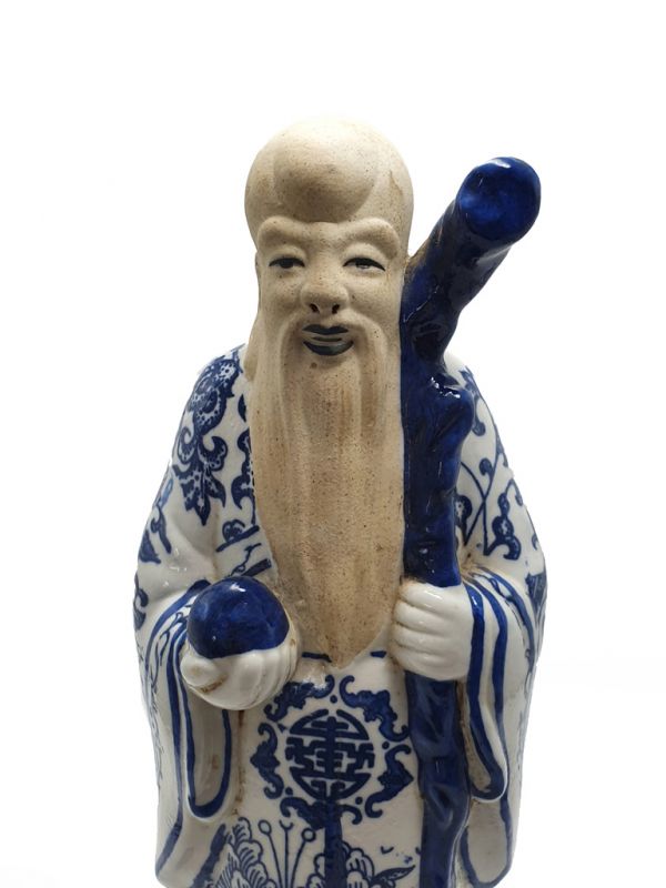 Chinese Blue and White porcelain Statue Acestor 2