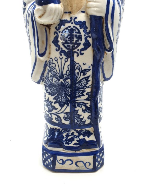Chinese Blue and White porcelain Statue Acestor 3